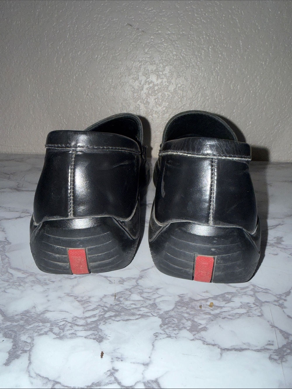 Prada Vibram Black Leather Slip-On Loafers size 39.5 / 10 - Picture 4 of 9
